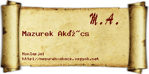 Mazurek Akács névjegykártya